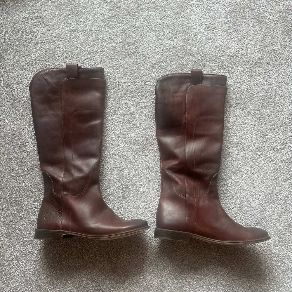 Frye Paige Tall Riding Boots - Cognac